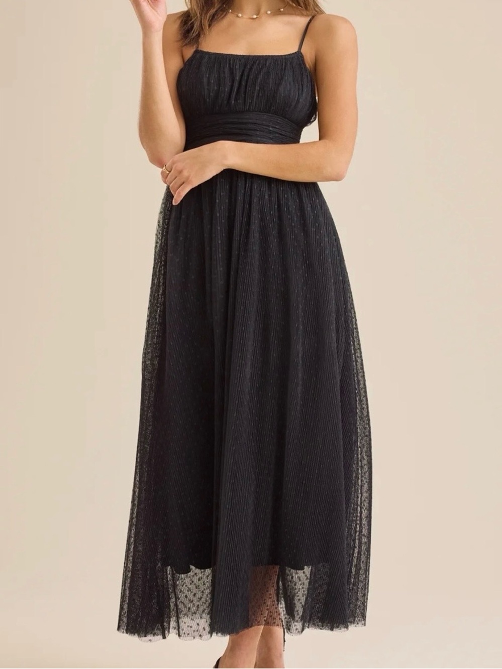 NEW Altar’d State Textured Black Maxi Dress Size Medium NWT